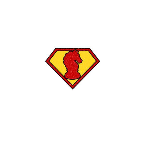 SuperChess cal de șah model albastru regal pe tricou