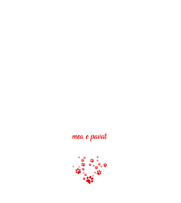 Drumul spre inima mea e pavat cu urme de labe model alb pe tricou