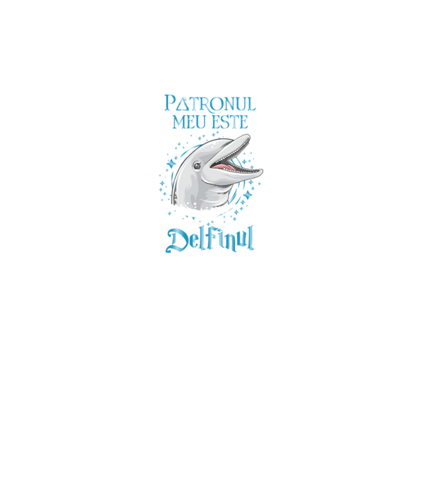 Patronul meu este DELFINUL model turcoaz pe tricou