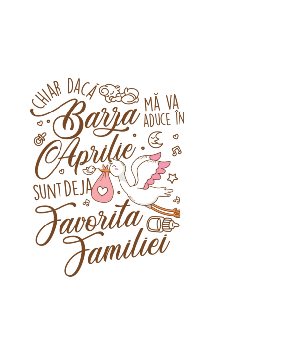 Favorita familiei APRILIE model alb pe tricou