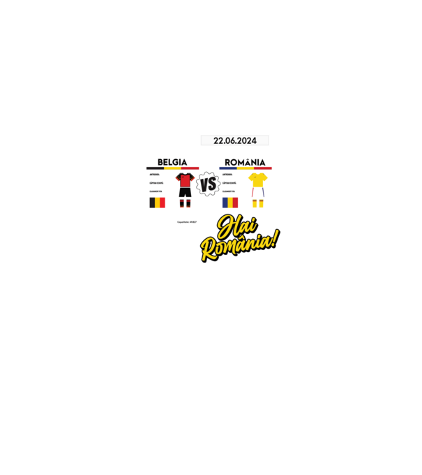 BEL-ROM euro 2024 calendar  model negru pe tricou