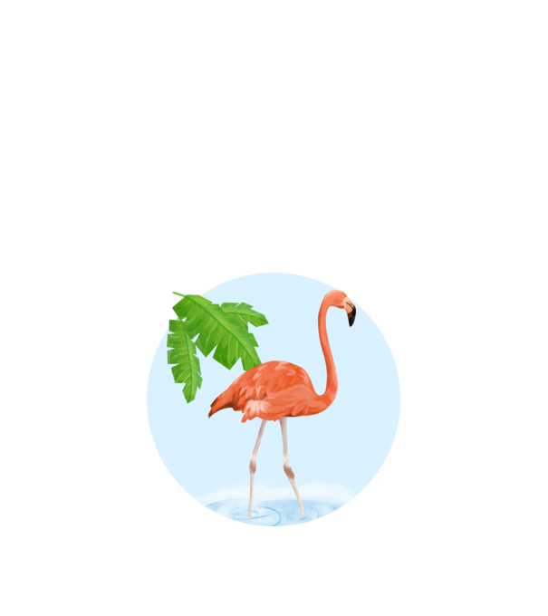 Flamingo model albastru închis pe tricou