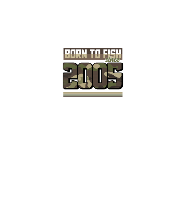 Born to fish since 2005 model negru pe tricou