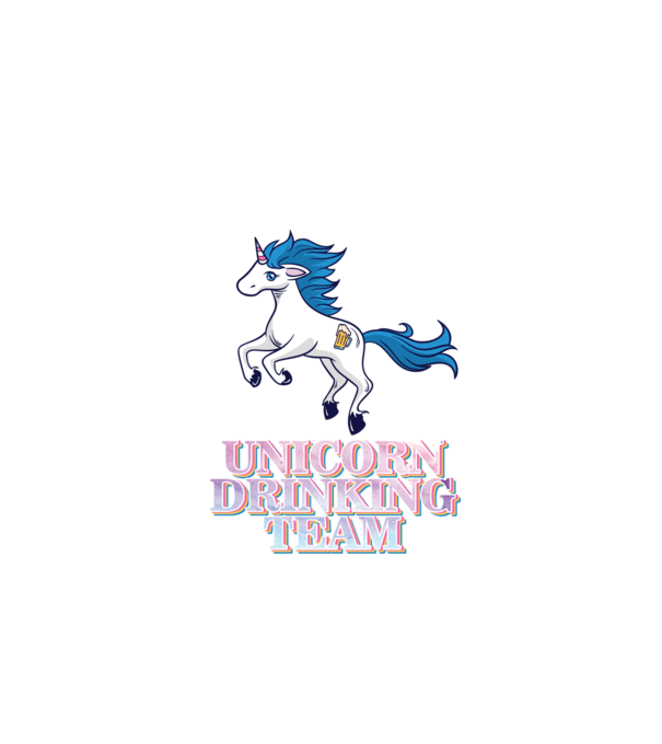 Unicorn drinking team model alb pe tricou
