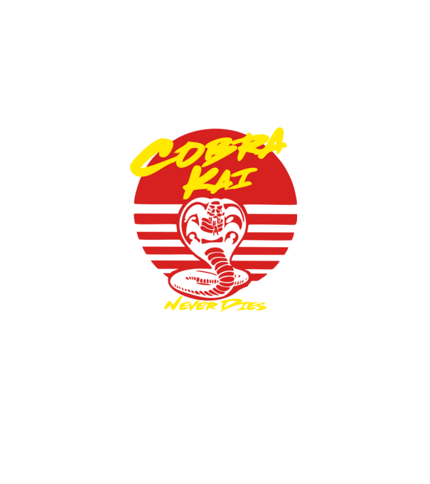 cobra kai sunset logo model negru pe tricou