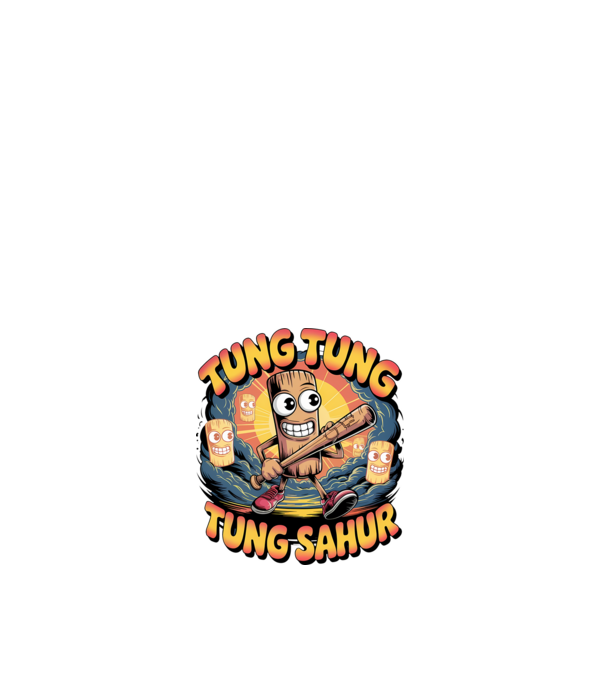 Tung Tung Tung Sahur Retro model alb pe tricou