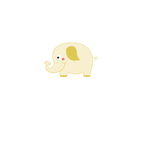 Cute elephant model alb pe tricou