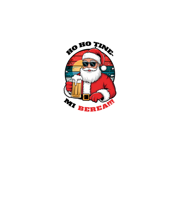 Ho ho ține mi berea! alb model alb pe tricou