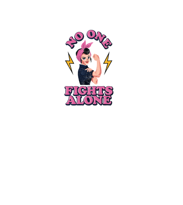 No one fights alone pinup texture model alb pe tricou