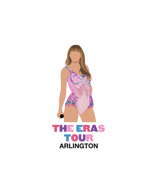 Taylor Swift The Eras Tour Arlington 4 model alb pe tricou