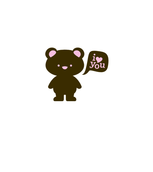I Love You Bear model alb pe tricou