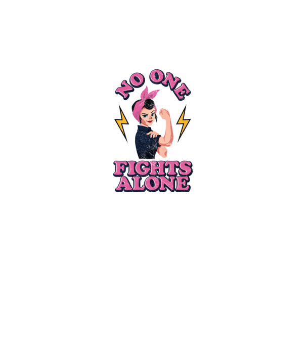 No one fights alone pinup texture model alb pe tricou