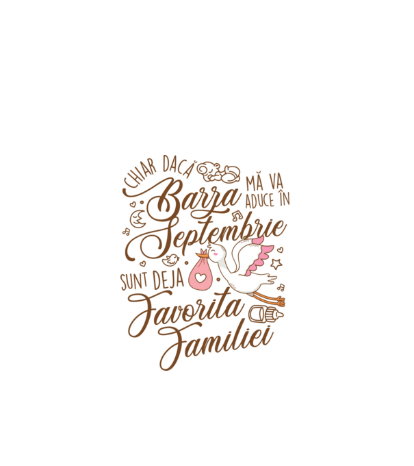 Favorita familiei SEPTEMBRIE model alb pe tricou