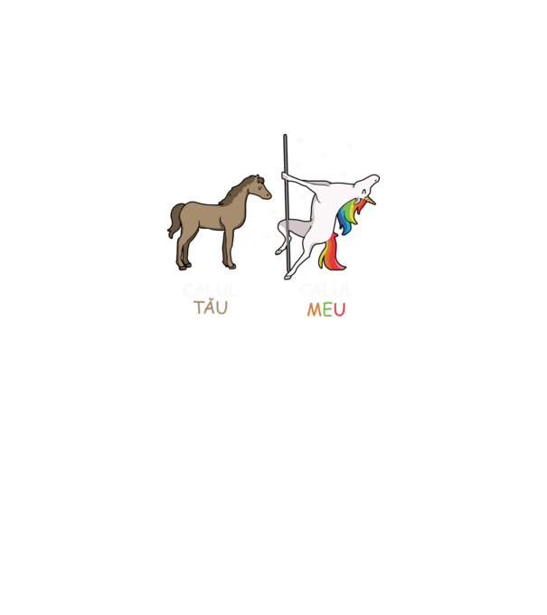 calul tău - calul meu model gri închis pe tricou