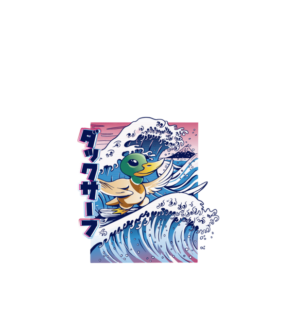 Surfer Duck model negru pe tricou