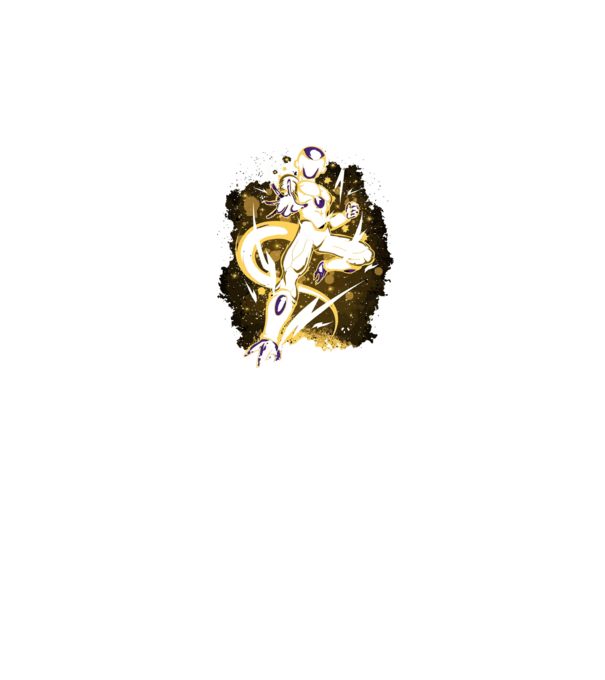 golden freeza dragonball model negru pe tricou