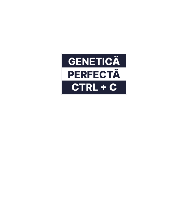 Genetică perfectă CTRL + C model alb pe tricou