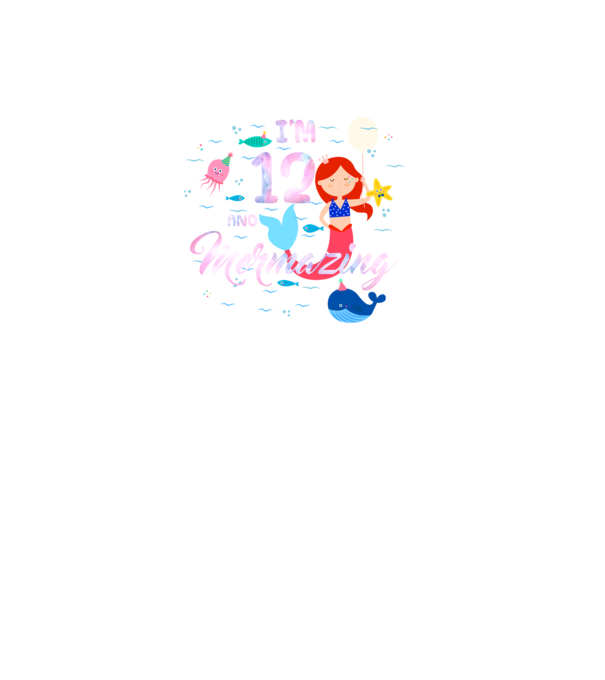 Mermazing Birthday 12 model negru pe tricou