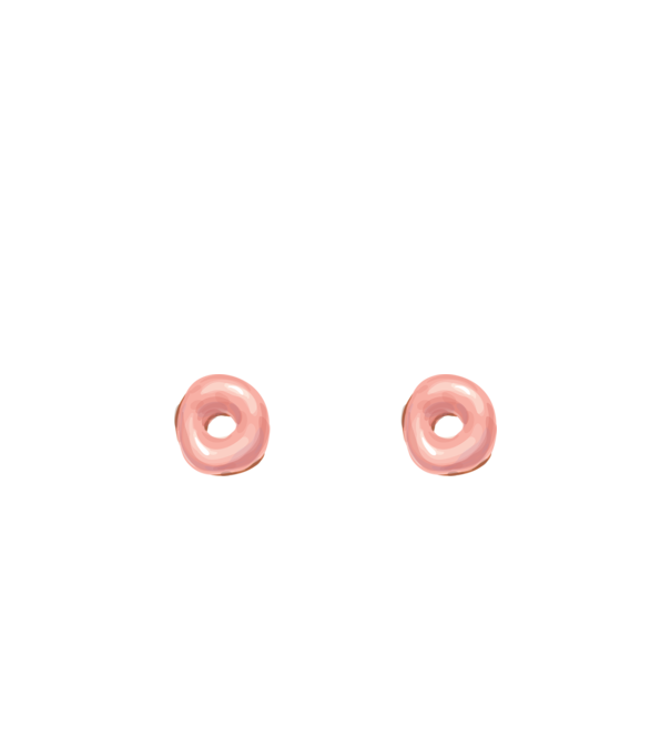 Donut titties model alb pe tricou