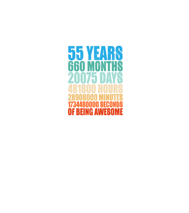 55 years of being awesome model negru pe tricou