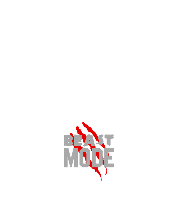 Beast mode model alb pe tricou