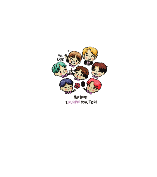 BTS chibi model gri pe tricou