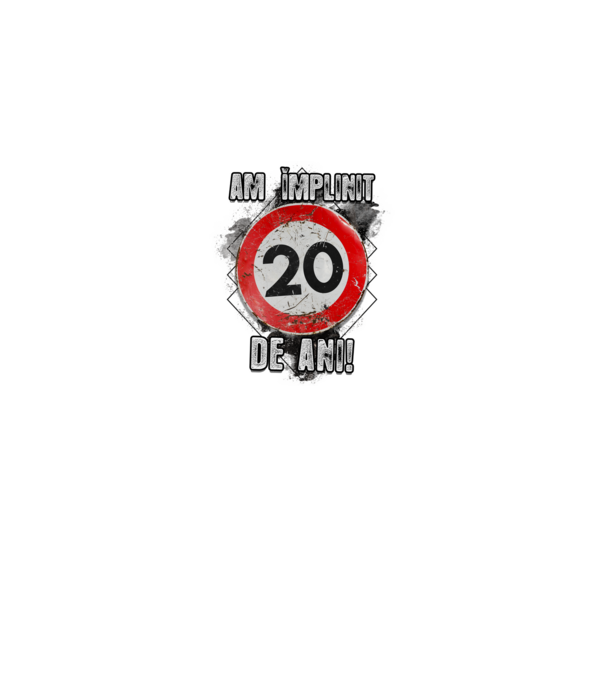 Am împlinit 20 de ani! model negru pe tricou