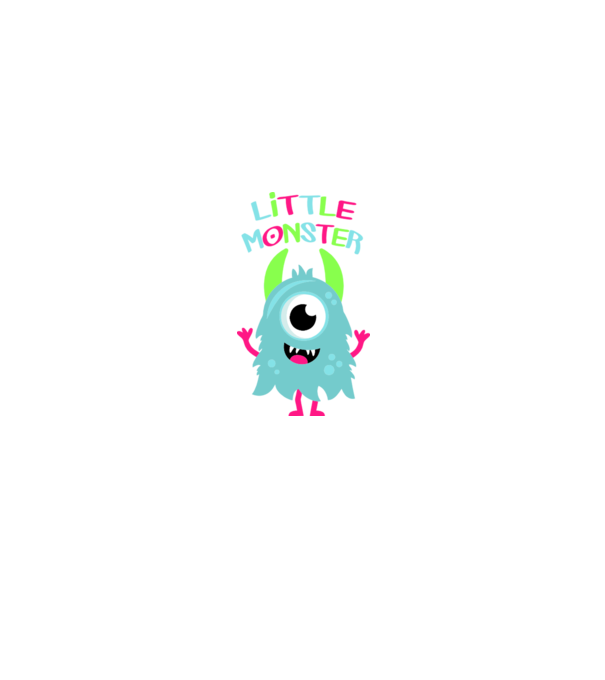 Little monster model alb pe tricou