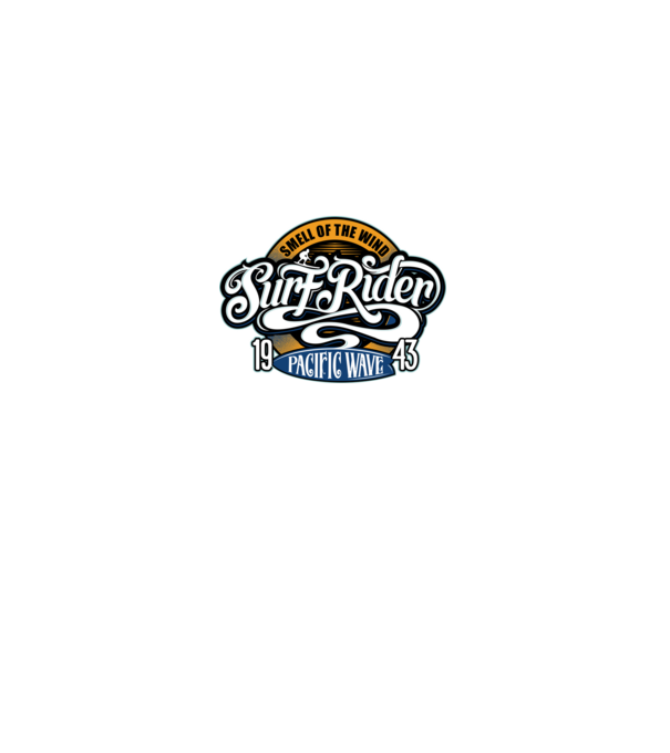 Surf Rider model negru pe tricou