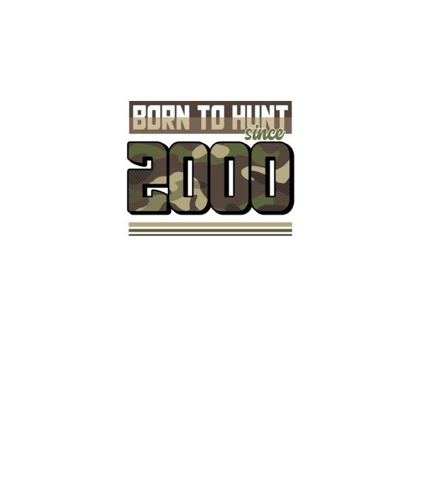 Born to hunt since 2000 model negru pe tricou