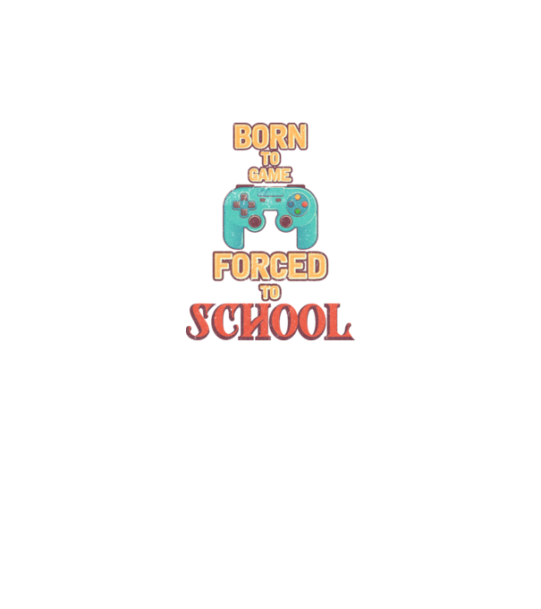 Born to game model alb pe tricou