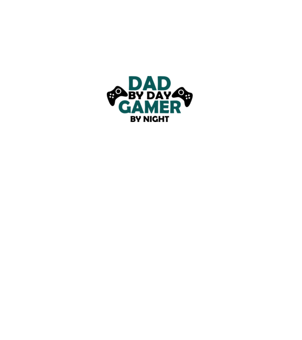 Dad by day gamer by night model alb pe tricou