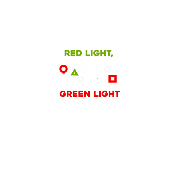 red light green light model negru pe tricou