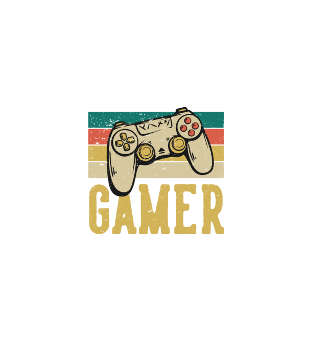 Retro gamer model negru pe tricou