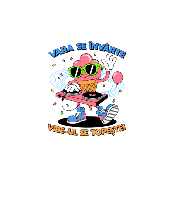 Vara se învârte model alb pe tricou