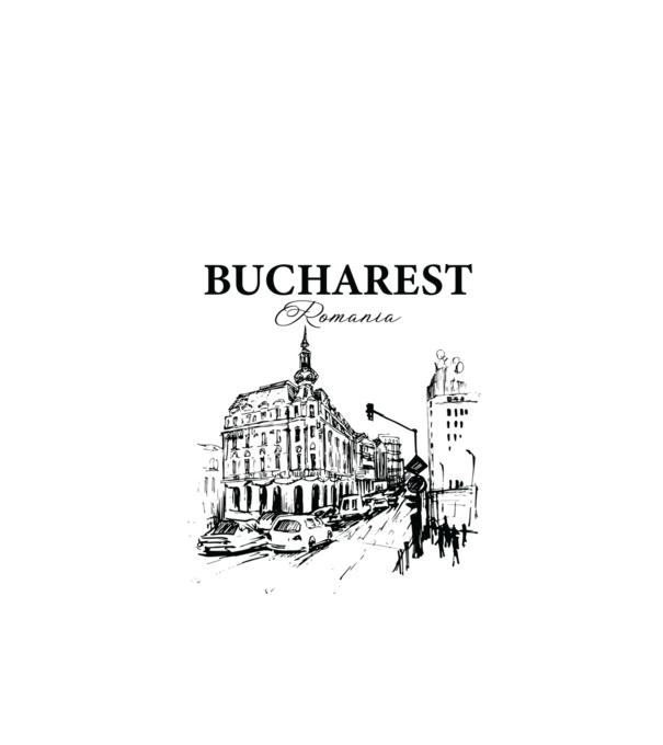 România Bucharest vintage model alb pe tricou