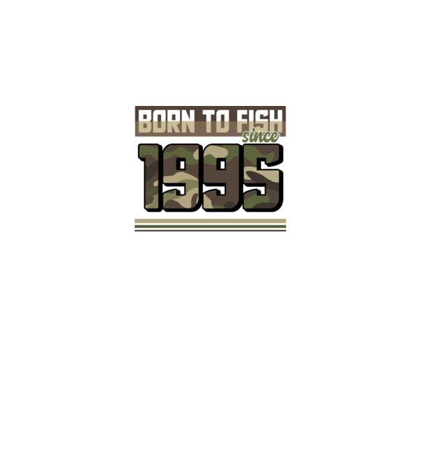 Born to fish since 1995 model negru pe tricou