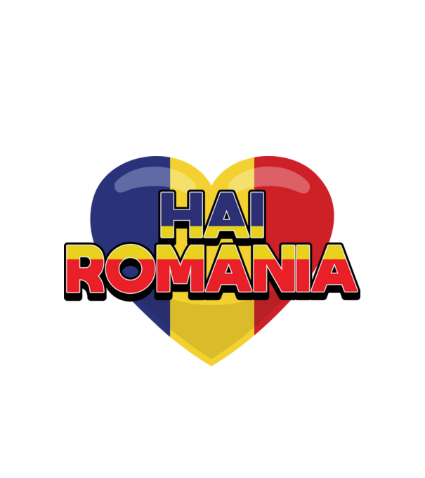 Romania heart model alb pe tricou