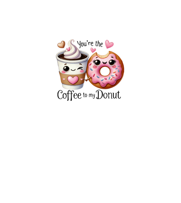 Coffee to my Donut model alb pe tricou
