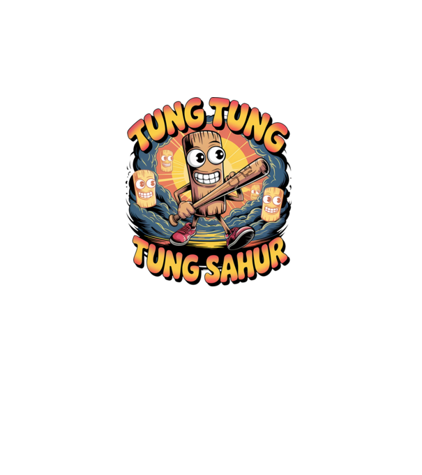 Tung Tung Tung Sahur Retro model turcoaz pe tricou