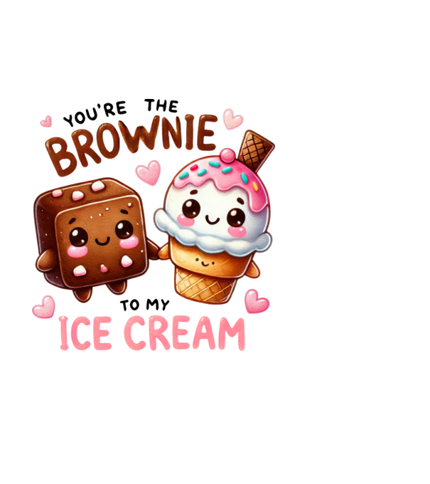 Brownie to my Ice Cream model alb pe tricou