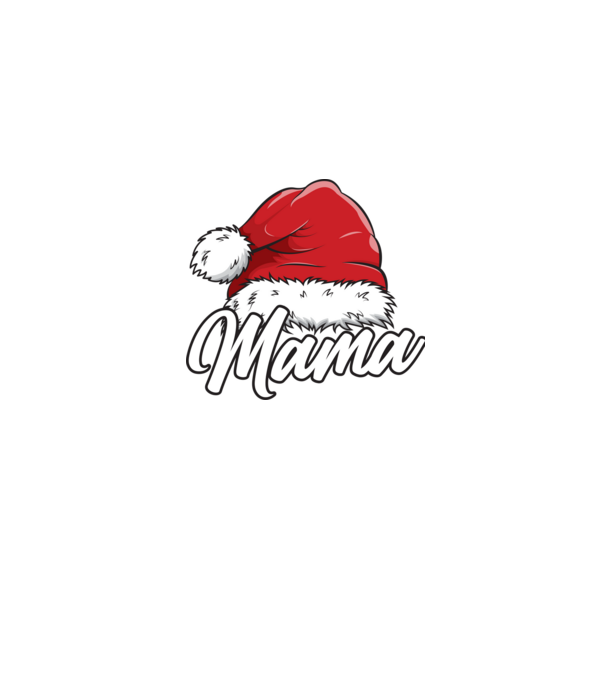 mama Santa Hat model albastru jeanși pe tricou
