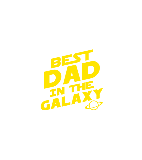Best dad in the galaxy model negru pe tricou
