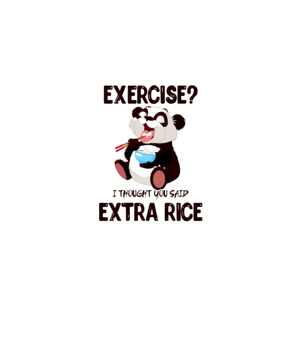 Exercise panda model alb pe tricou