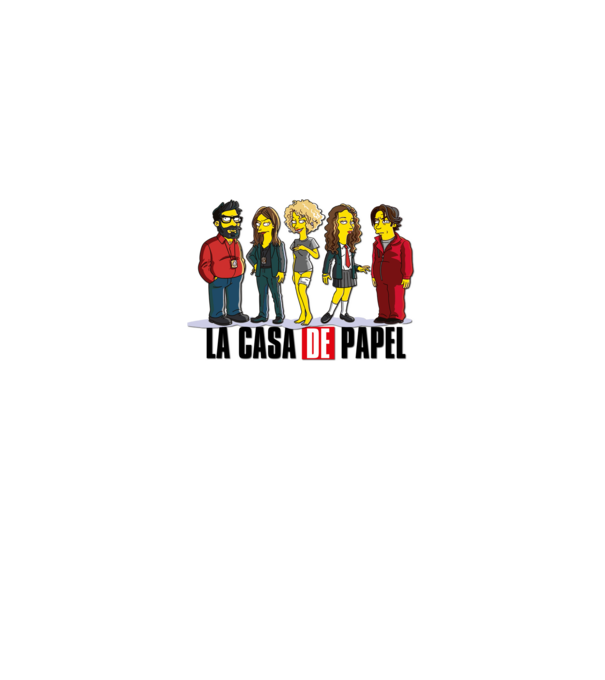 la casa de papel simpson model alb pe tricou