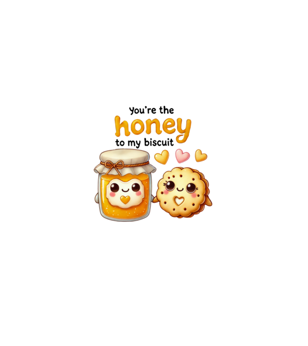 Honey to my Biscuit model alb pe tricou