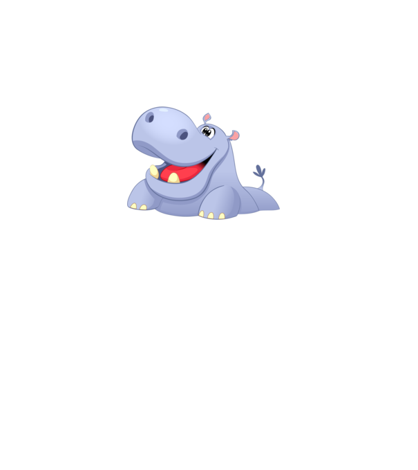 Cute Hippo model negru pe tricou