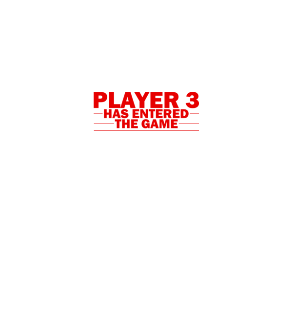 Player 3 entered the game model alb pe tricou