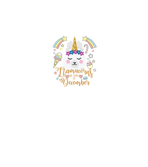 Llamacorns are born in December model alb pe tricou