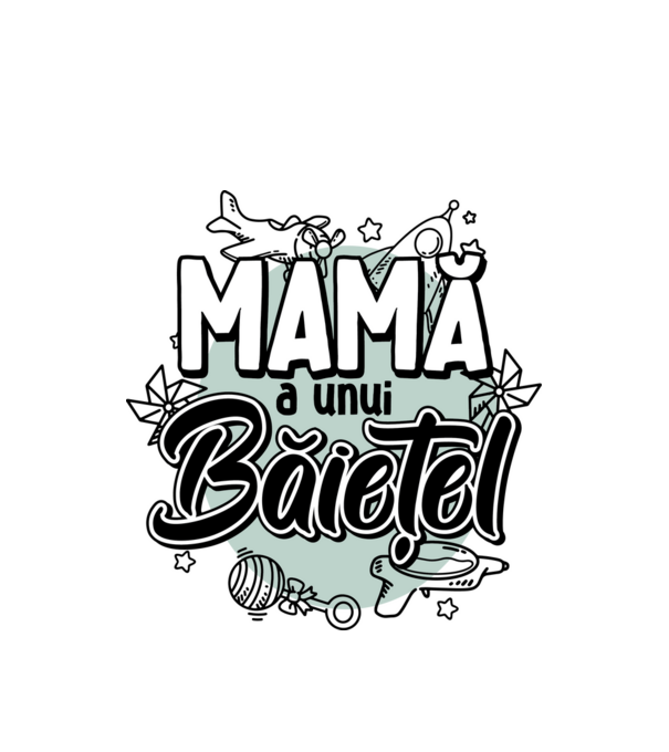Mamă a unui băiețel model alb pe tricou